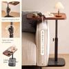 Ceiling Tv Mount Stand Wall Bracket Adjustable Height Stands Pedestal,Adjustable Height Over Bed Table with Baffle for Hospital Bed 360 Swivel TV Tray End Table for Small Spaces Wooden Tabl view 4