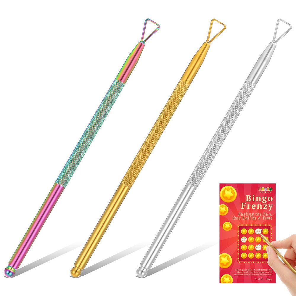 JIYIN 3 Pcs Lottery Ticket Scratcher Tool, Metal Scratch Off Tool, Lottery Scratcher Tool, Lotto Scratcher Label Scraper, Multi-Use Scraping Tool for Flawless Reveals Pin Numbers on Present Cards