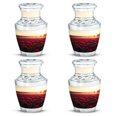 JAGSHASHI Rose Funeral Urns for Ashes - Cremation Urn Adult - Burial Urns for Dad - Cremation Urn - Pack of 4