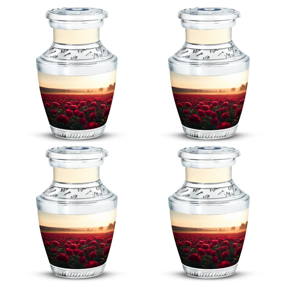 JAGSHASHI Rose Funeral Urns for Ashes - Cremation Urn Adult - Burial Urns for Dad - Cremation Urn - Pack of 4