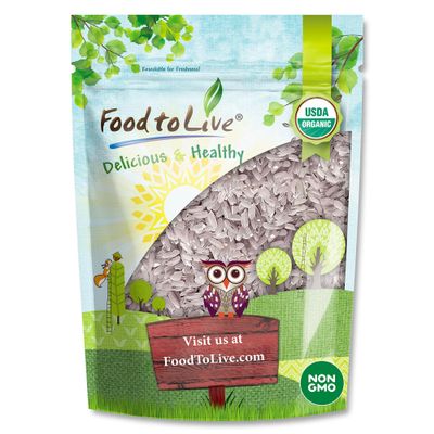 Food to Live Organic Pink Flamingo Rice, 1.5 Pounds Italian Aromatic Rice, Ideal for Salads, Bowls, Pilaf and Sides, Non-GMO, Vegan, Kosher, Bulk
