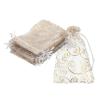 MECCANIXITY Organza Bags, 50Pcs 3.9x5.9 Inch Candy Mesh Bag with Drawstring Jewelry Gift for Party Favor Pouch Christmas Wedding Festival Small Gift, White Gold view 1