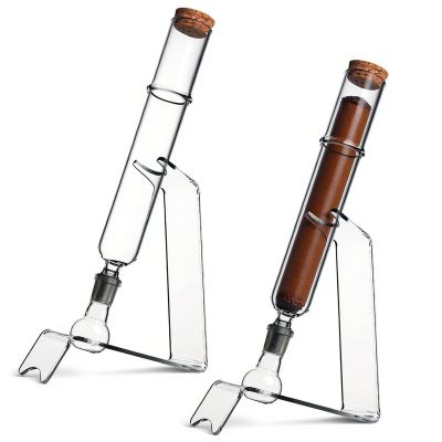 2 Pack Borosilicate Glass Cigar Humidor Tubes Aromatherapy Infuser for Cigar Flavor Preservation, Travel Storage Tube, Gift for Men Cigar Lovers