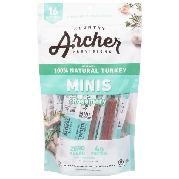 Country Archer, Turkey Sticks Rosemary Minis, 7.36 Ounce