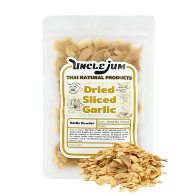 Thai Garlic Flakes Dried Dehydrated Garlic Slice Chips for Stir Fry, Soup, Curry & Thai Cooking (150grams,5.29 oz)