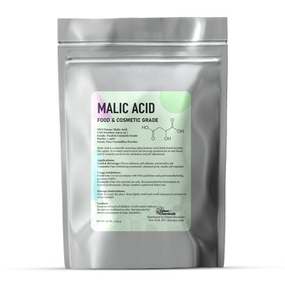 Malic Acid Powder Organic Food Grade (16 Oz / 454 grams) Pure Malic Acid Food Grade Winemaking, Candy Making, Sour Flavor Enhancer for Baking Applications by Talsen Chemicals