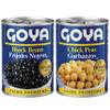 Goya Canned Chickpeas & Black Beans Variety Pack, Garbanzo & Frijoles Negros, Plant-Based Pantry Staples, Rich in Fiber & Protein, Vegan & Kosher, 2 Pack of 15.5oz Cans (1 of Each) view 1
