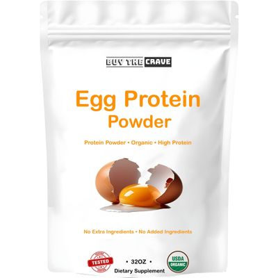 BUY THE CRAVE Egg Protein Powder, Egg White Powder, Soybean Powder Lactose Free Protein Powder - Unflavored & Dairy Free (32 OZ)