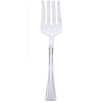 10.5 Inch Clear Salad Plastic Serving Fork Durable Disposable Utensil for Buffet, Salads, Catering, Parties, Events, BBQs & Food Service (36)
