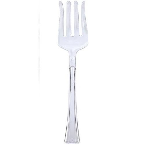 10.5 Inch Clear Salad Plastic Serving Fork Durable Disposable Utensil for Buffet, Salads, Catering, Parties, Events, BBQs & Food Service (3)