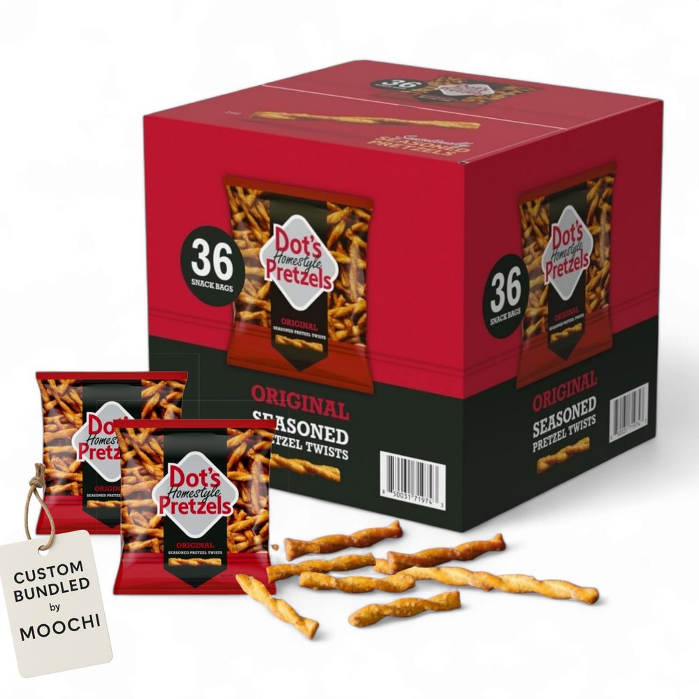 Dot- Seasoned Pretzel Twists Snack Packs, Savory & Bold Flavor, 1 oz Bags (36 Count) Custom bundled by MOOCHI