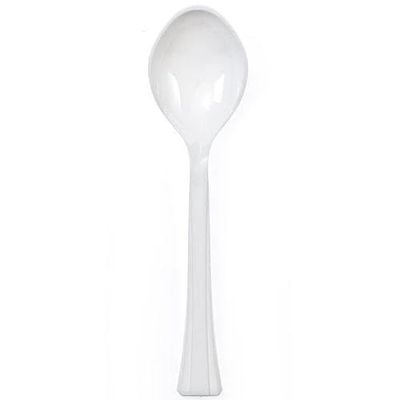 10.5 inch White Salad Plastic Serving Spoon Durable Disposable Utensil for Buffet, Salads, Catering, Parties, Events, BBQs & Food Service (3)