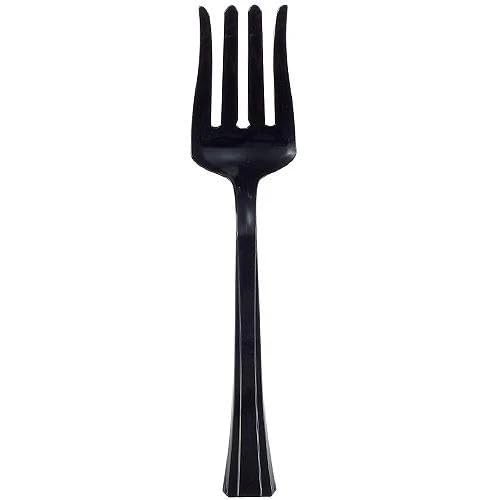 10.5 Inch Black Salad Plastic Serving Fork Durable Disposable Utensil for Buffet, Salads, Catering, Parties, Events, BBQs & Food Service (72)