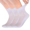3 Pairs Diabetic Socks for Women & Men Plus Size - Non Binding Ankle Socks with Dotted Grips, Loose Fit for Swollen Feet, Easy Stretch Non-Slip Comfort Socks, White (L) view 1