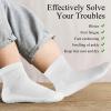 3 Pairs Diabetic Socks for Women & Men Plus Size - Non Binding Ankle Socks with Dotted Grips, Loose Fit for Swollen Feet, Easy Stretch Non-Slip Comfort Socks, White (L) view 2