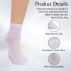 3 Pairs Diabetic Socks for Women & Men Plus Size - Non Binding Ankle Socks with Dotted Grips, Loose Fit for Swollen Feet, Easy Stretch Non-Slip Comfort Socks, White (L) view 4