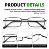 6-Pack Metal Reading Glasses for Men Women Spring Hinge Readers Clear Lens Non Yellow Coating, 3 Black 3 Gunmetal 2.25 x view 4