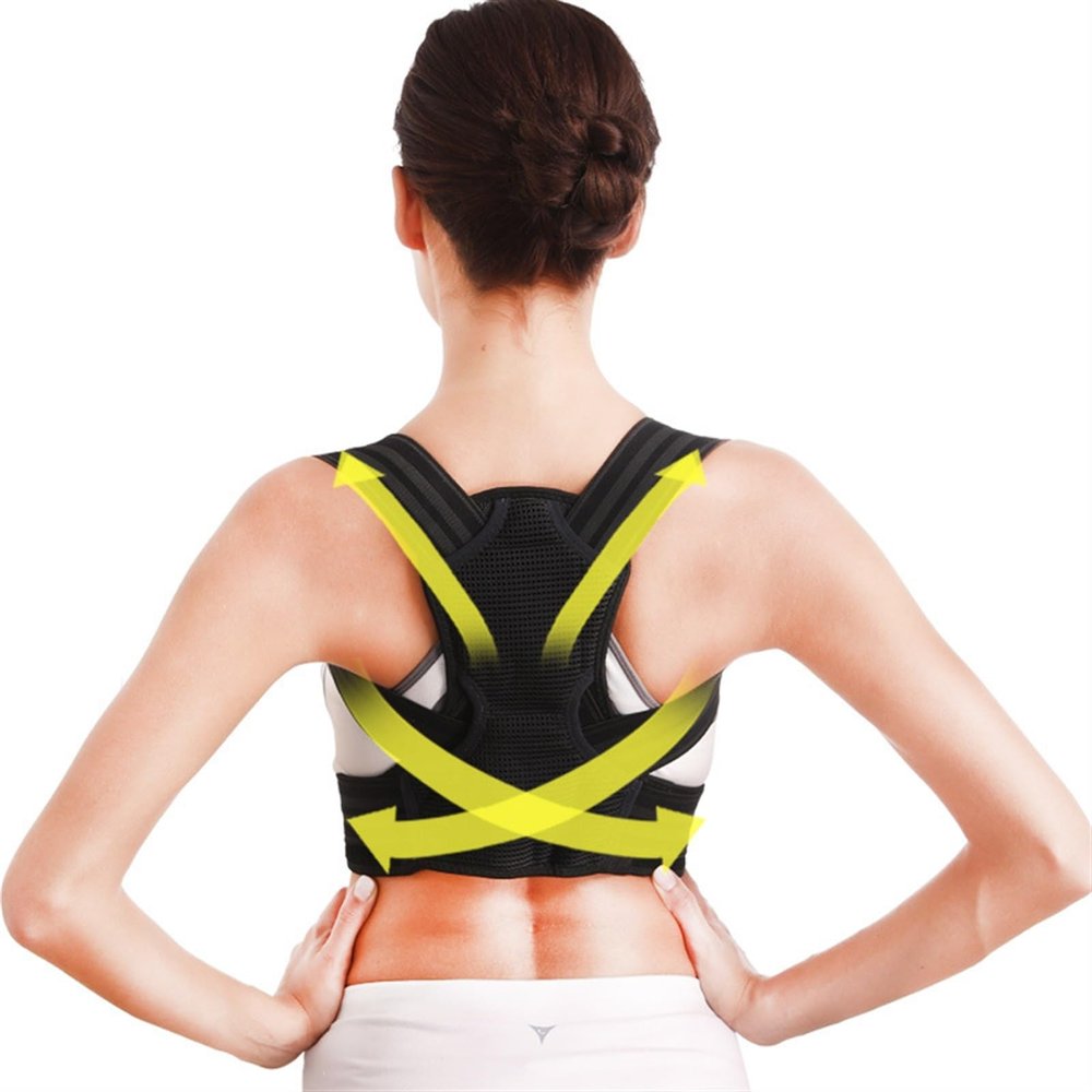 TXGJWRA Students Kids Hunchback Correction Spinal Correction Belt Back Support Brace Compression Shoulder Straightener Scoliosis Corrector,Black-M/Medium