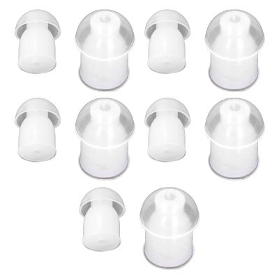 10 Pcs Soft Silicone Replacement Earplugs for Air Tube Earphones, White Silicone Ear Plugs Compatible with, HYT, Left or Right Wear