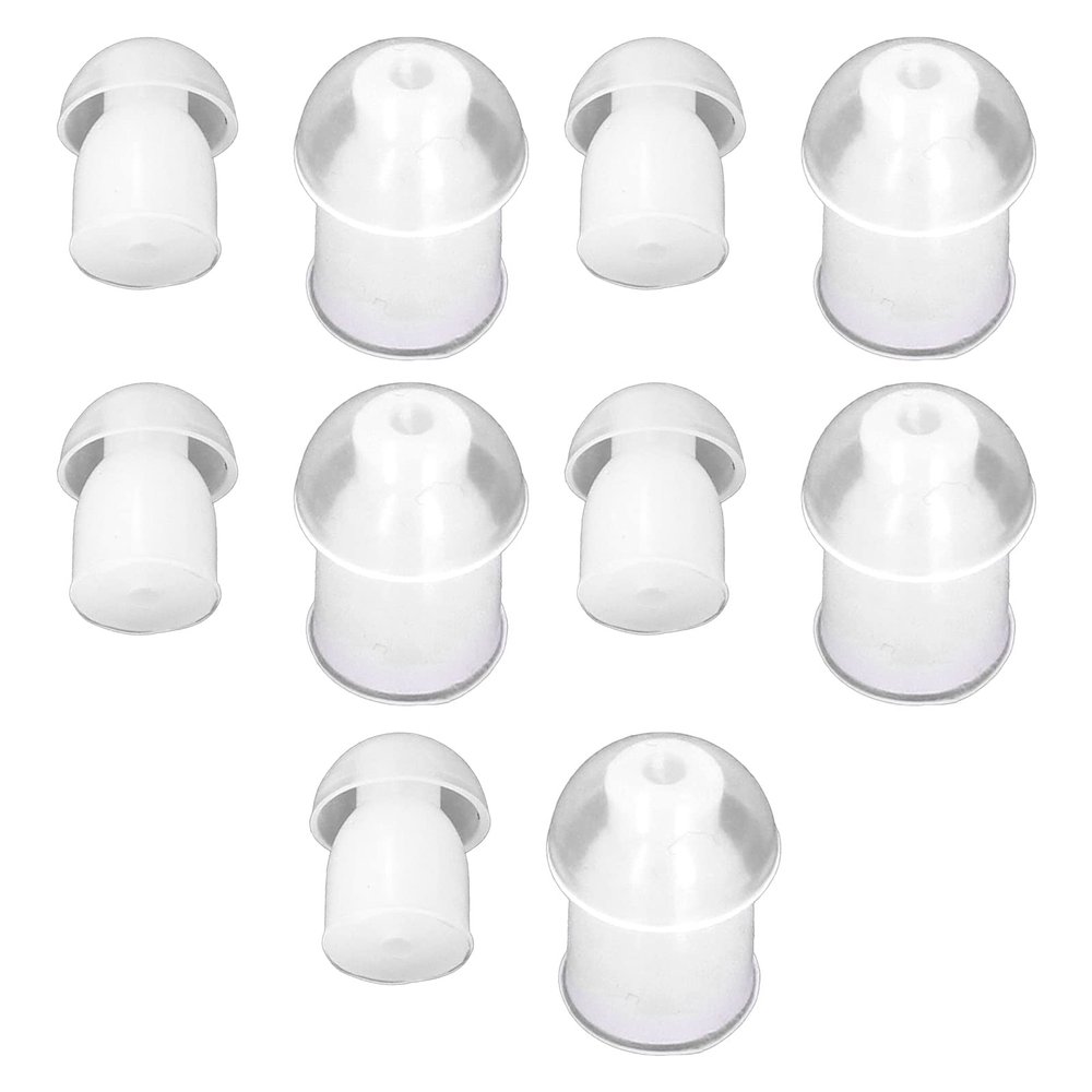 10 Pcs Soft Silicone Replacement Earplugs for Air Tube Earphones, White Silicone Ear Plugs Compatible with, HYT, Left or Right Wear