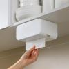 KHUTRW3D Modern Wall Mounted Tissue Box Paper Towel Holder for Kitchen Office Napkin Container Wipes Paper Storage Box Tissue Holder Tabletop(Blue) view 3