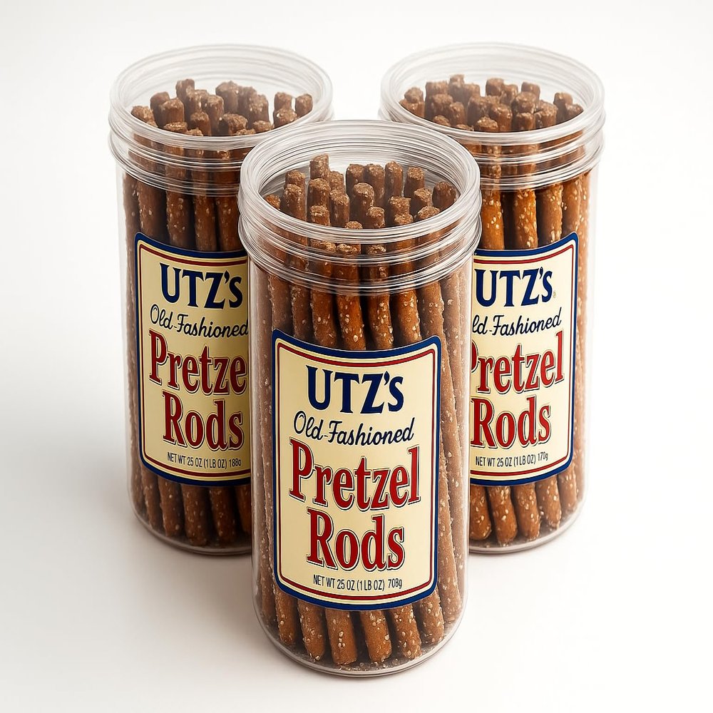 Old Fashioned Pretzel Rods, 25 oz Barrel, Pack of 3