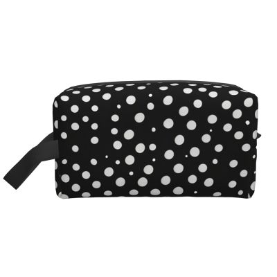 FKGKDF White Dot Pattern Print Travel Toiletry Organizer Bag, Large Capacity Storage For Cosmetics, Toiletries