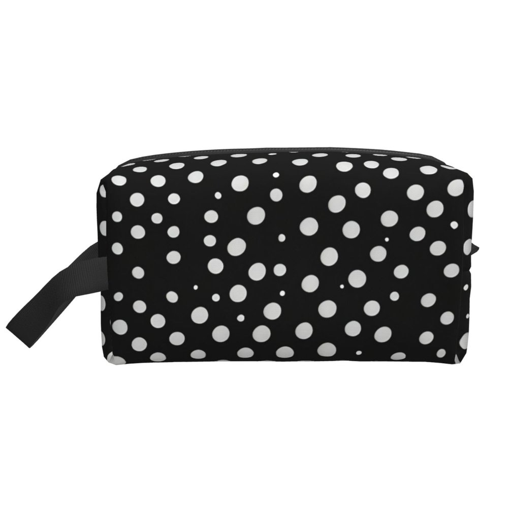 FKGKDF White Dot Pattern Print Travel Toiletry Organizer Bag, Large Capacity Storage For Cosmetics, Toiletries