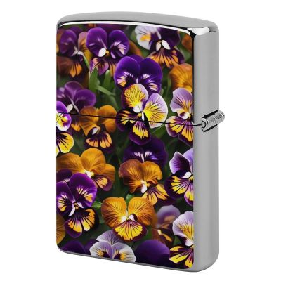 Pansy Perfection Classic Lighter Case, Novelty Creativity Lighter Housing Vintage Cool Lighter Cover for Men Dad Husband Gift Collect