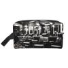 FKGKDF Barber Shop Monochrome Style Print Travel Toiletry Organizer Bag, Large Capacity Storage For Cosmetics, Toiletries view 1