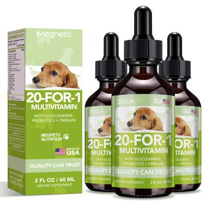 20-in-1 Liquid Supplement for Dogs & Cats - Enriched with Vitamins,Omegas, 6 FL.OZ