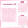 100pcs Pink Bow Party Napkins, Pink Bow Party Decorations Napkin, 13x13 inch Disposable Paper Napkin for Girls Birthday Bridal Engagement Baby Shower view 2