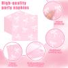 100pcs Pink Bow Party Napkins, Pink Bow Party Decorations Napkin, 13x13 inch Disposable Paper Napkin for Girls Birthday Bridal Engagement Baby Shower view 3