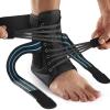AGPTEK Ankle Brace for Women Men, Adjustable Lace-Up Ankle Support with Removable Splints for Sprained Ankle, Injury Recovery, Ankle Stabilizer Wrap for Basketball Volleyball Sports, Blue, L view 1