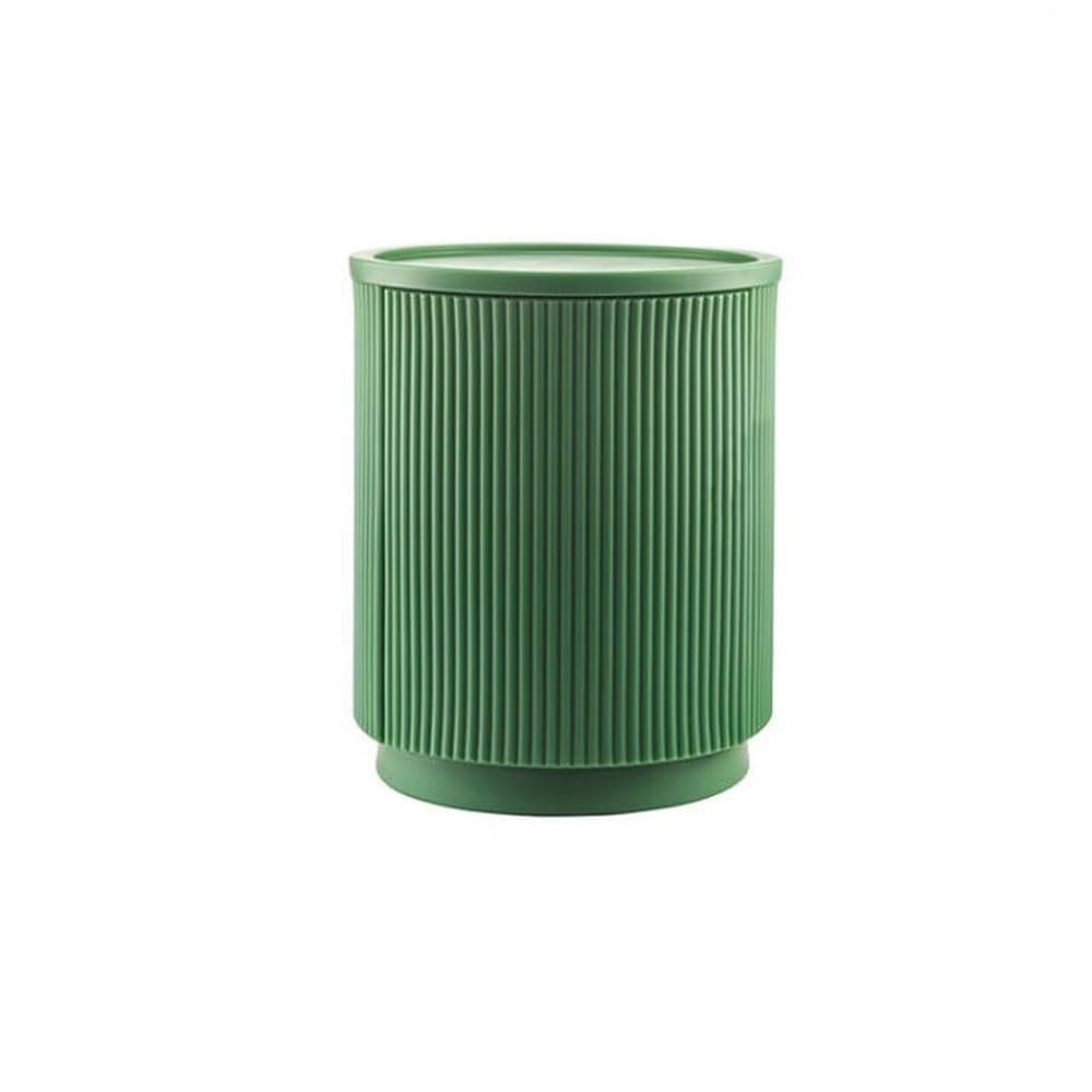 PE Materials Round Night Stand, Bedside Table with Storage, Modern and Simple Side Table, Small End Tables Living Room, Multi-Function Bedroom Decor(Green)