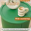 PE Materials Round Night Stand, Bedside Table with Storage, Modern and Simple Side Table, Small End Tables Living Room, Multi-Function Bedroom Decor(Green) view 3