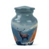 Casketique Deer Funeral Urns for Human Ashes Adult Man - Combo of 1 Large & 4 Keepsake Cremation Urns for Adult Ashes Women - Blue Memorial Urn - Decorative Burial Urn - 10 & 3 Inch view 2
