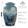 Casketique Deer Funeral Urns for Human Ashes Adult Man - Combo of 1 Large & 4 Keepsake Cremation Urns for Adult Ashes Women - Blue Memorial Urn - Decorative Burial Urn - 10 & 3 Inch view 3