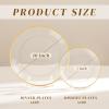 bUCLA 200PCS Clear and Gold Plastic Plates - Clear Disposable Plates with Gold Rim, Includes 100 PCS 10 inch Dinner Plates and 100 PCS 7 inch Dessert Plates for Party&Wedding view 2
