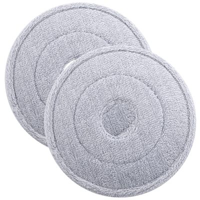 WOFASHPURET 2pcs Round Mop Replacement Refills for Efficient Home Cleaning Easy to Use Microfiber Mop Pads for Hardwood Tile Laminate Floors