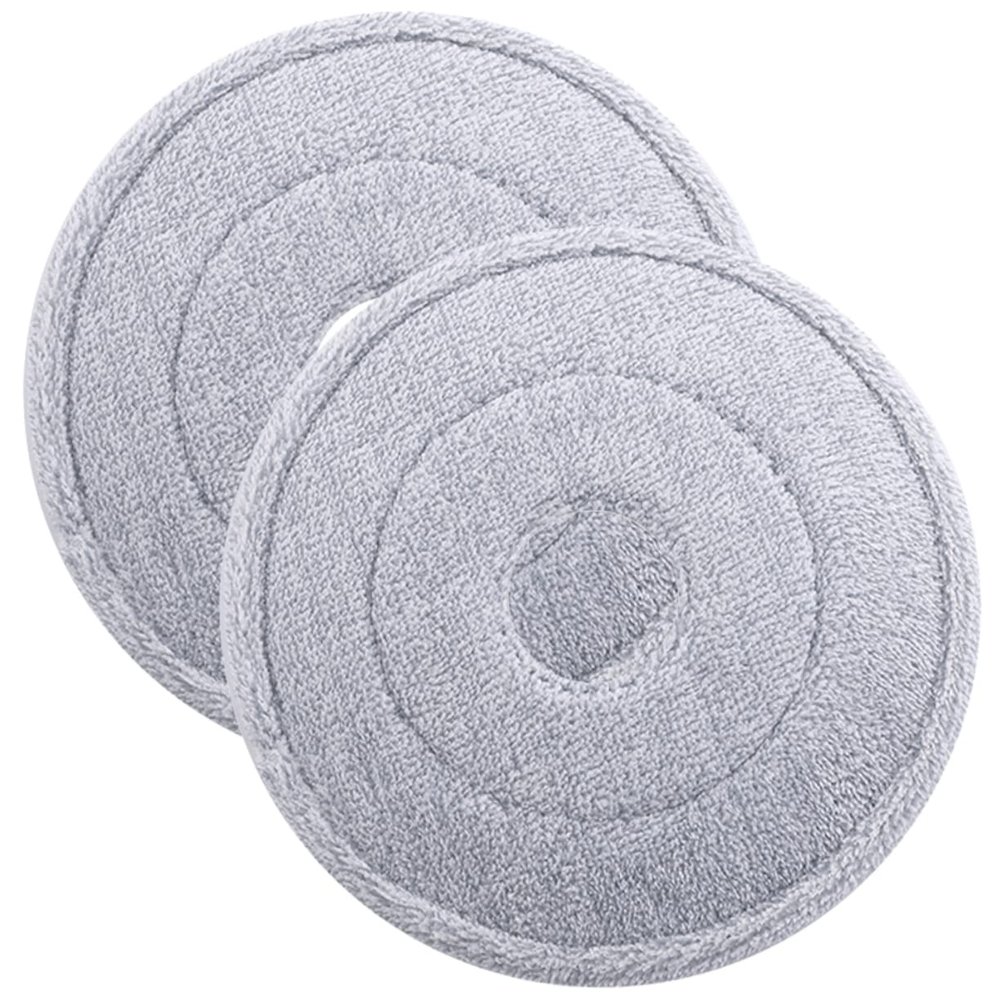 WOFASHPURET 2pcs Round Mop Replacement Refills for Efficient Home Cleaning Easy to Use Microfiber Mop Pads for Hardwood Tile Laminate Floors
