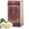 KARYLIZ Lion Cremation Boxes for Human Ashes - Decorative Large Urns for Home - Wooden Urn Ashes Women Adult Urns Human Women 11.25 Inch view 1
