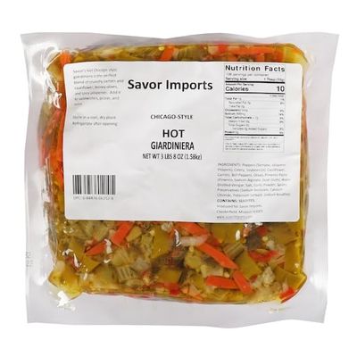 Savor Imports Chicago Style Hot Giardiniera, 3.5 Pounds