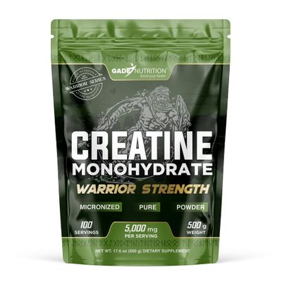 Gade Nutrition Creatine Monohydrated Powder 500g | 5000mg Per Serving | 100 Days Supply | Unflavored Micronized Pure Made in the USA