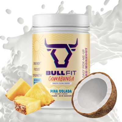 BULLFIT Pre Workout Powder, Pina Colada, Pre-Workout Support for Men & Women, L Citrulline, Creatine, Beta Alanine & Electrolytes, Powdered Drink Mix with No Sucralose & Zero Sugar, 30 Servings ASIN