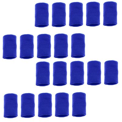 ARTSEWPLY Volleyball Finger Sleeves 20Pcs Nylon Sports Support Blue