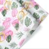 Beautiful Destination Wedding Wrapping Paper, Beach Gift Wrap, for Bridal Shower Tropical Wedding Decor, Anniversary Theme (Green Pink, 12 foot x 30 inch roll) view 1