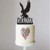 Personalized Red Hawk Birthday Cake Topper, Eagle, Bird, Hawk, Happy Birthday, Acrylic, Audubon, Birthday Party, Wildlife, Bird of Prey, LT1319 with Keepsake Base view 1