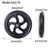 12 Inch Wheelchair Rear Wheels Assembly, 12x1.75 Non-Slip Solid Polyurethane Tires, Manual Wheelchair Replacement Parts, Bearings 12mm view 3