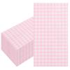 100 Pcs Pink Paper Napkins, 2-Ply Disposable Pink Paper Towels, Pink and White Checkered Guest Napkins, Gingham Napkins for Bathroom, Dinner, Wedding Valentines, Picnic, BBQ, Tea Party, 4.3 x 7.9 Inch view 1